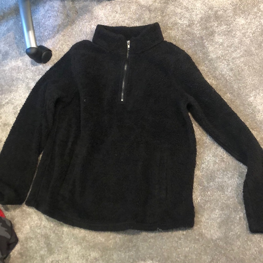 Black quarter zip Sherpa